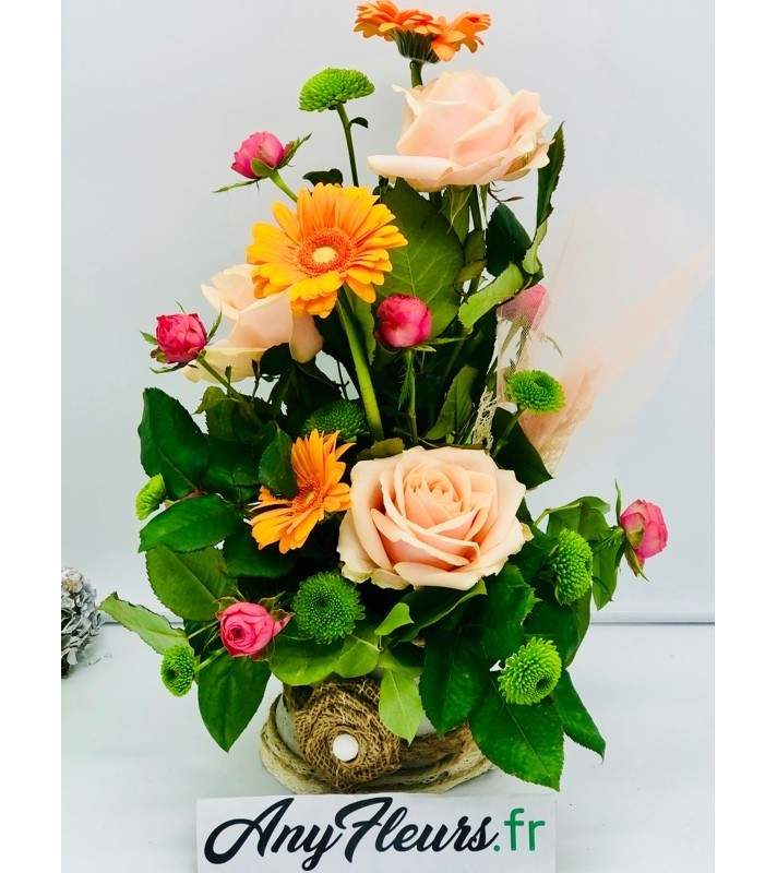 Écharpe Florale Orange/beige En Lin – 160x50 Cm – Neuf Sans étiquette, Motif Ethnique
