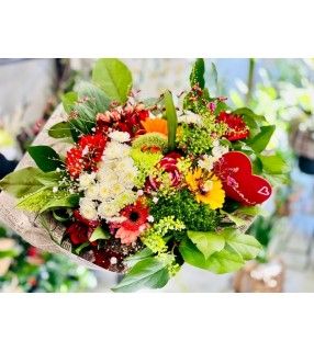 Bouquet Fête des Mères multi couleurs en taille M ou XL "T'aime Maman". AnyFleurs.fr