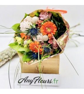 Beau Bouquet Varié de fleurs aux couleurs chatoyantes" Automne Joyeux".AnyFleurs.fr