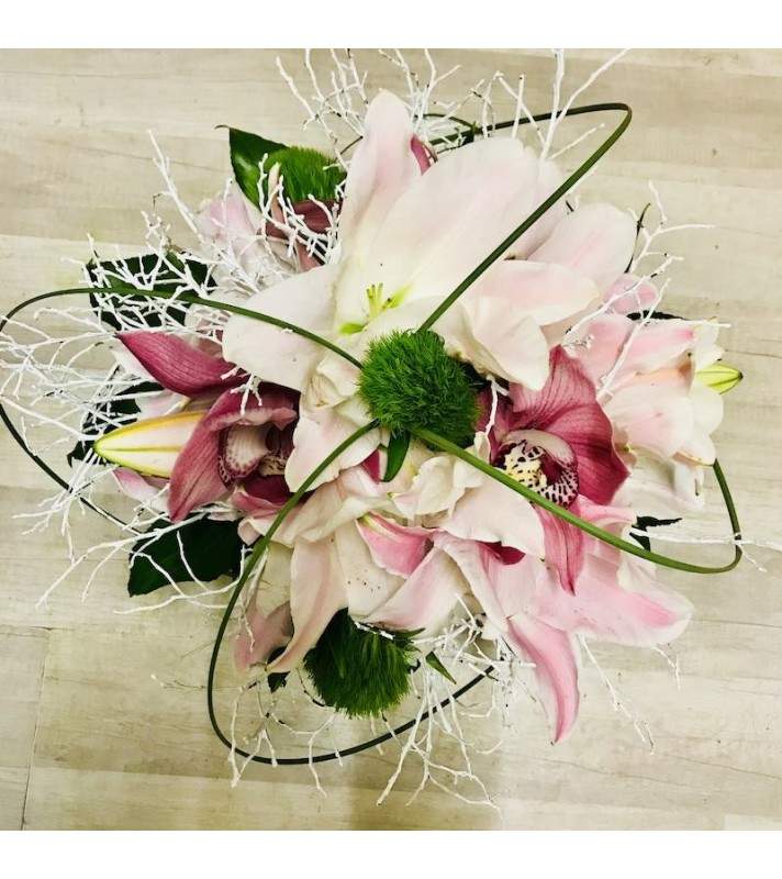 Composition Rose " Vive le Vent". AnyFleurs.fr