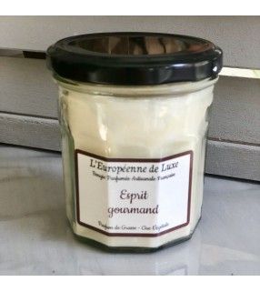 Bougie Esprit gourmand parfumée et artisanale Française. AnyFleurs.fr