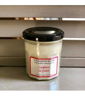 Bougie Confiture de fraises parfumée et artisanale Française. AnyFleurs.fr