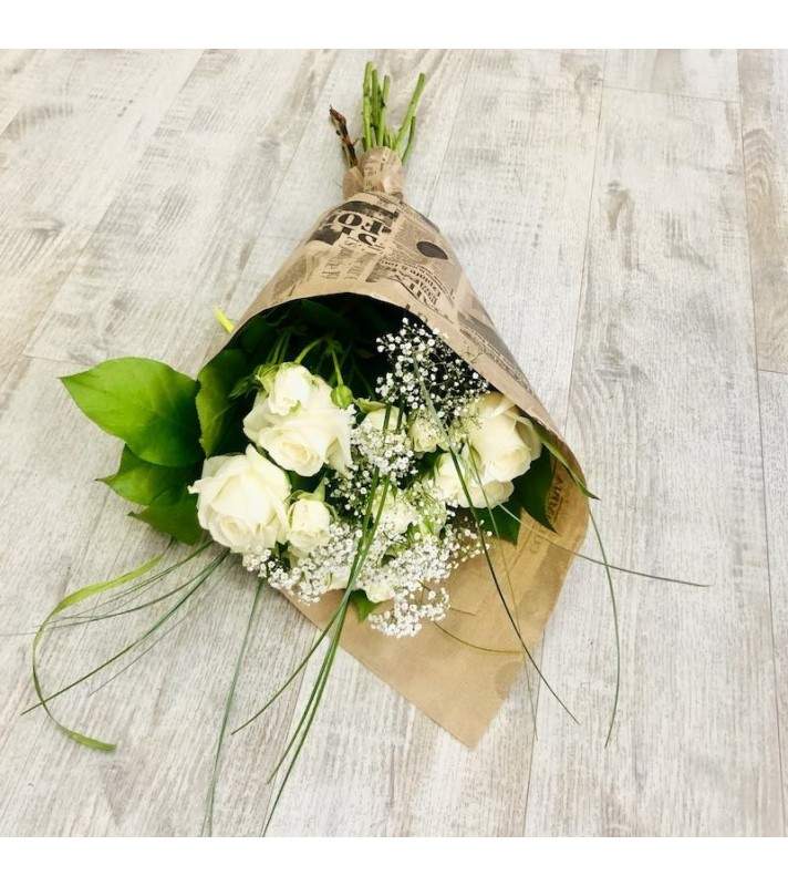 Bouquet Roses Blanches à 39,90 € | Any Fleurs